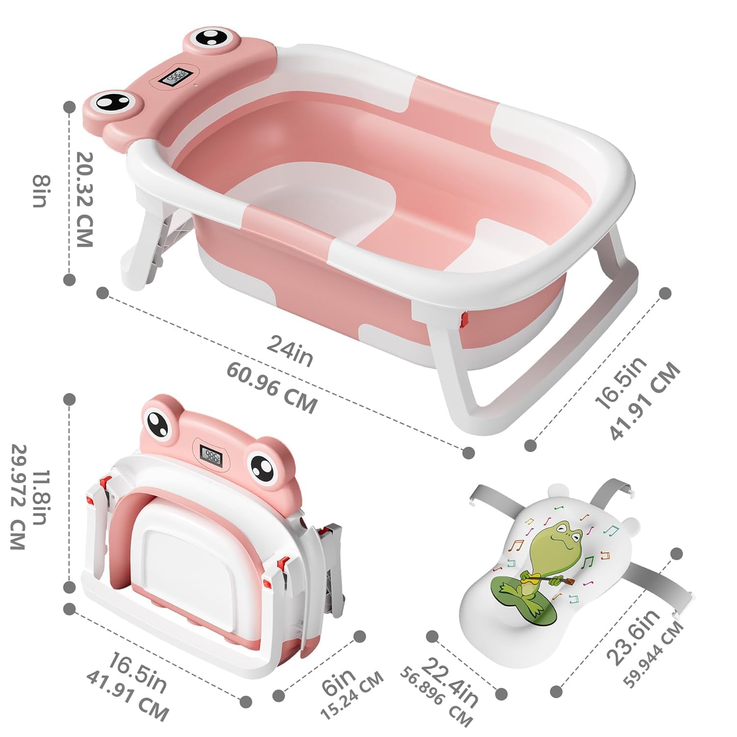 Portable Foldable Baby Bathtub – Newborn Safe with Real-Time Temperature Display