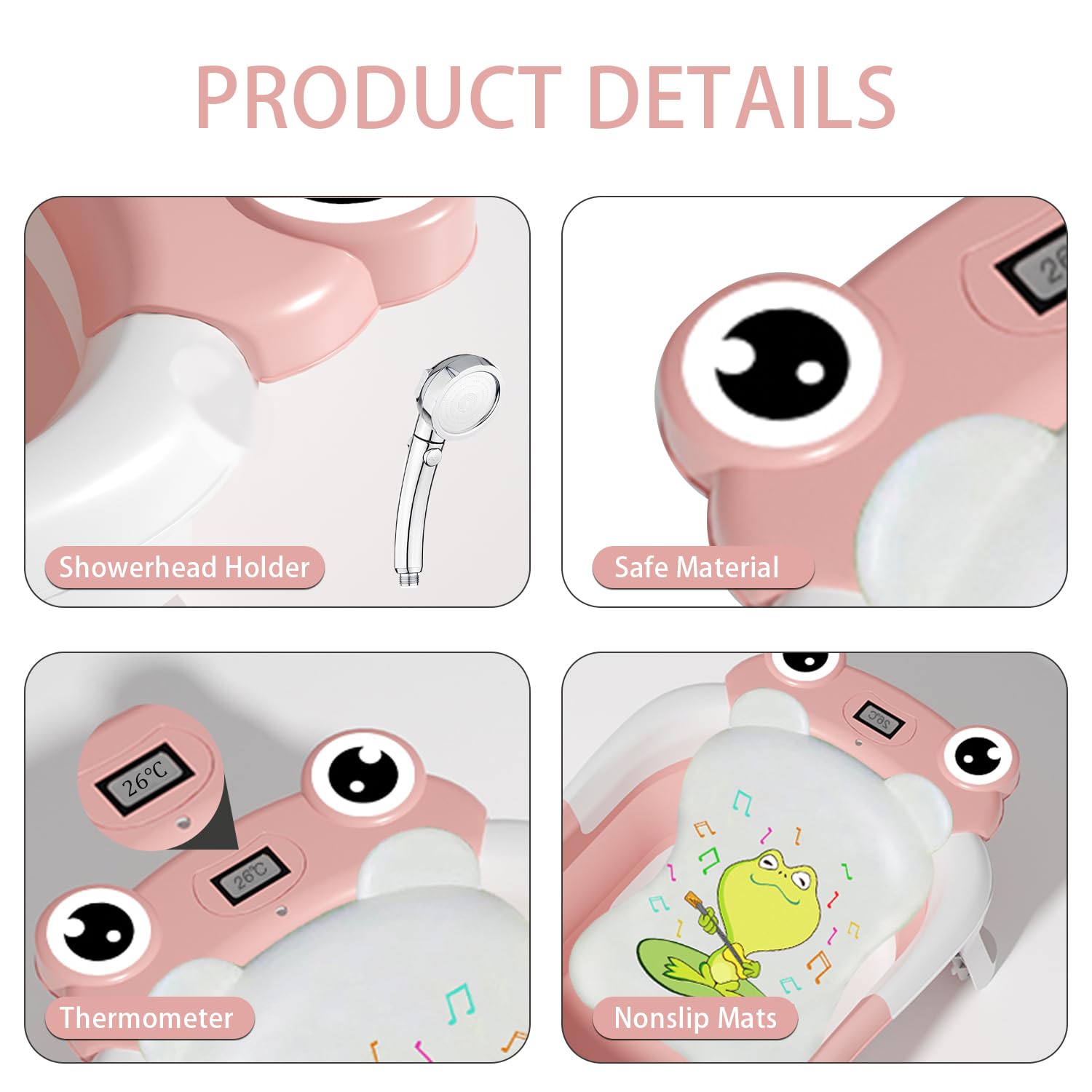 Portable Foldable Baby Bathtub – Newborn Safe with Real-Time Temperature Display - Image 3